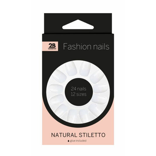 2B Nails natural stiletto 24st