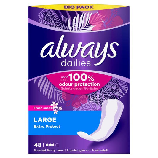 Always Dailies inlegkruisjes fresh extra protect large 48st