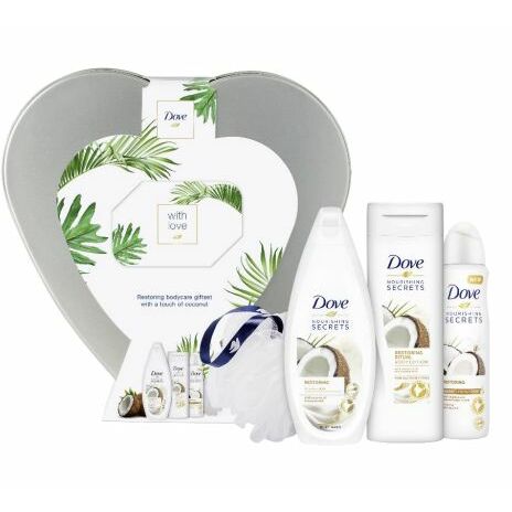 Dove Geschenkverpakking coconut hartblik 1set