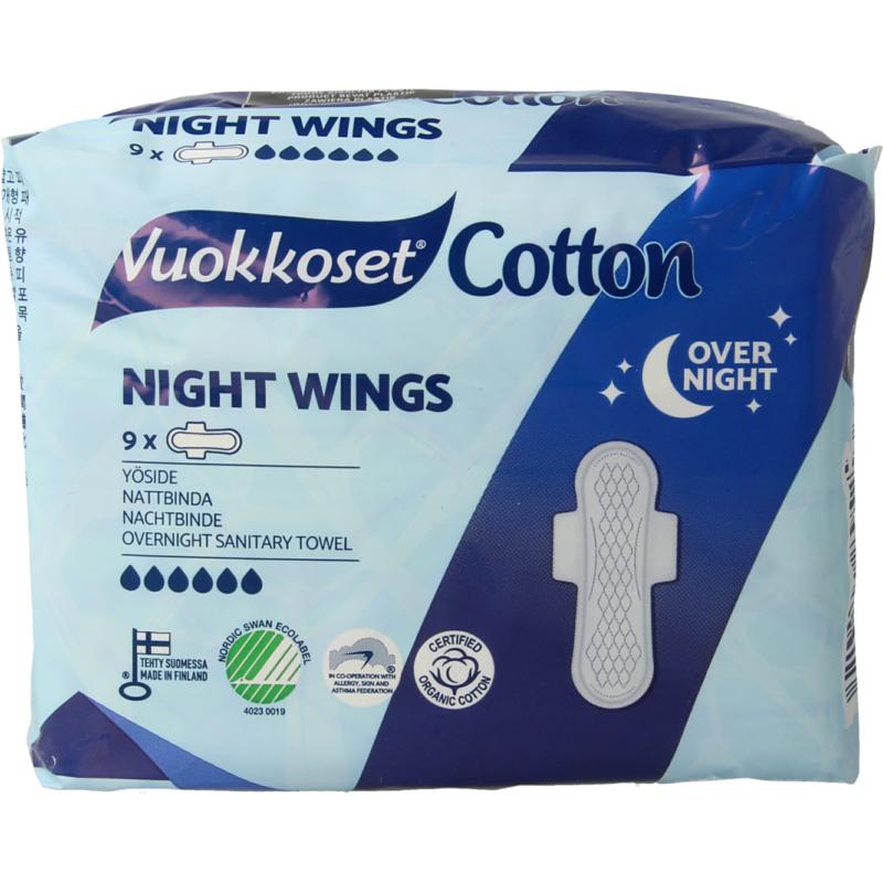 Vuokkoset Maandverband nacht wings organisch katoen 9st