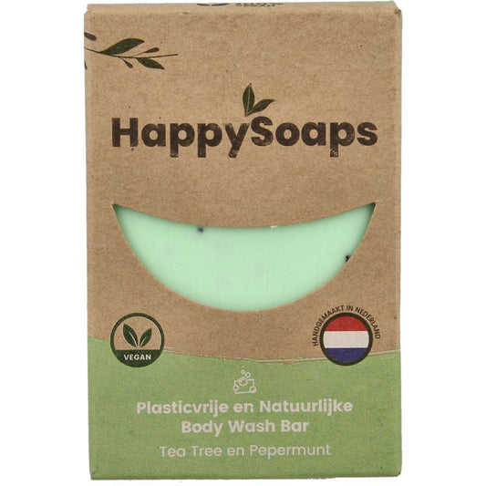 Happysoaps Body bar tea tree en pepermunt 100g