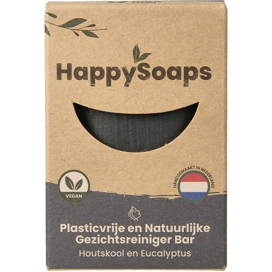 Happysoaps Gezichtreiniger bar houtskool en eucalyptus 70g