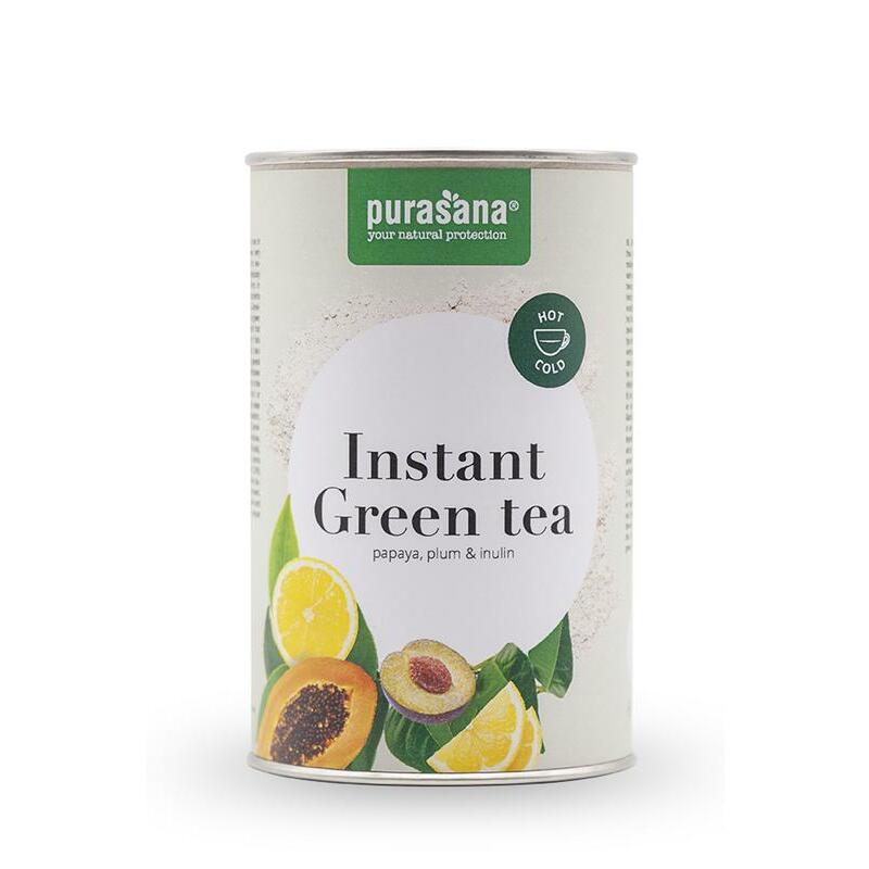 Purasana Groene thee instant + papaya-pruim 200g