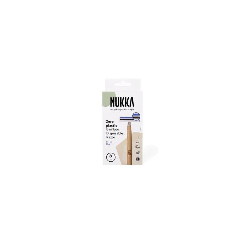 Nukka Bamboe scheermes blauw 2 mesjes 8st