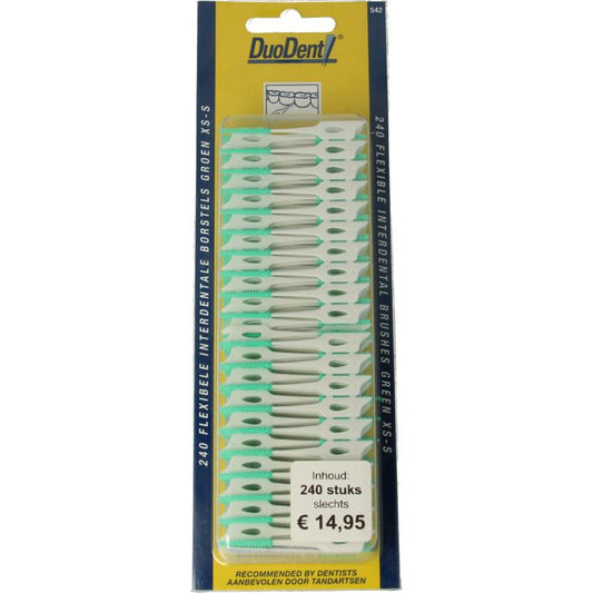 Duodent Duodent flexibele interdentale borstels xs-s groen 240st