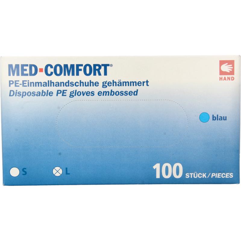 Med Comfort Handschoen PE geruwd blauw 100st