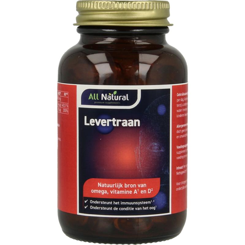 All Natural Levertraan vitamine a & d 100ca