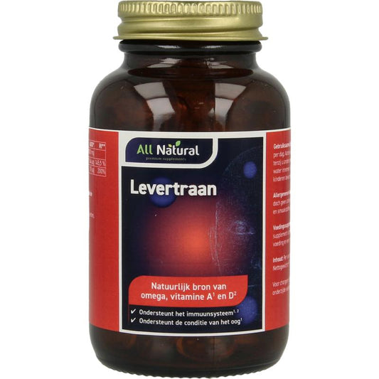 All Natural Levertraan vitamine a & d 100ca