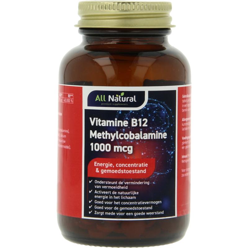 All Natural Vitamine B12 1000mcg methylcobal 90tb