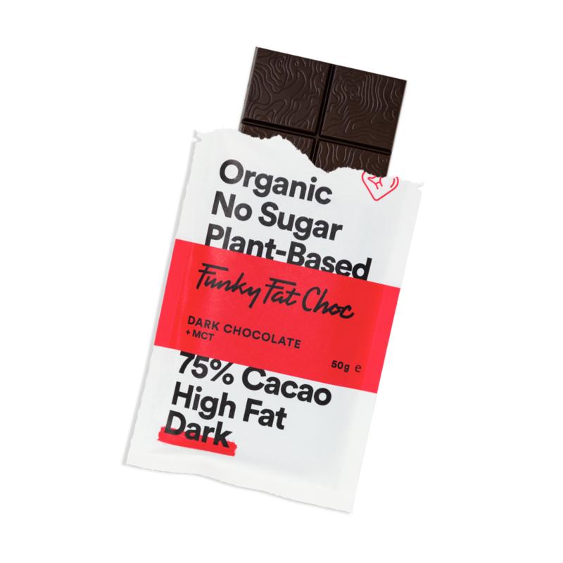 Funky Fat Choc Chocolade suikervrij MCT dark bio 50g