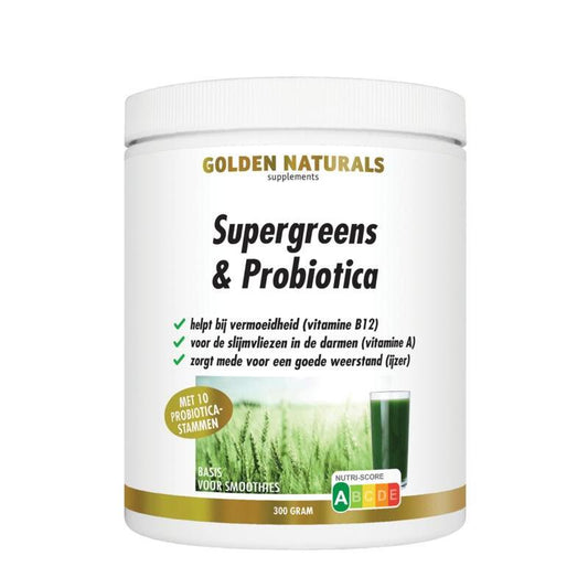 Golden Naturals Supergreens & probiotica 300g