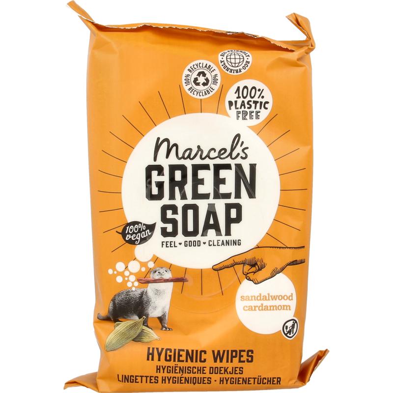 Marcel's GR Soap Cleansing wipes sandelhout & kardemom 60st