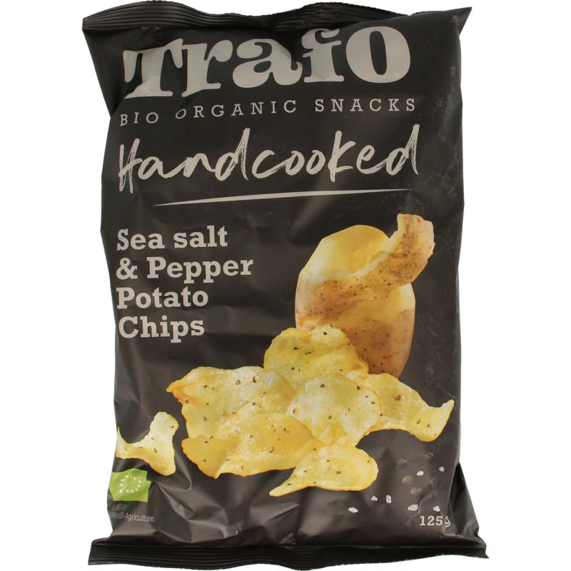 Trafo Chips handcooked zeezout & peper 125g