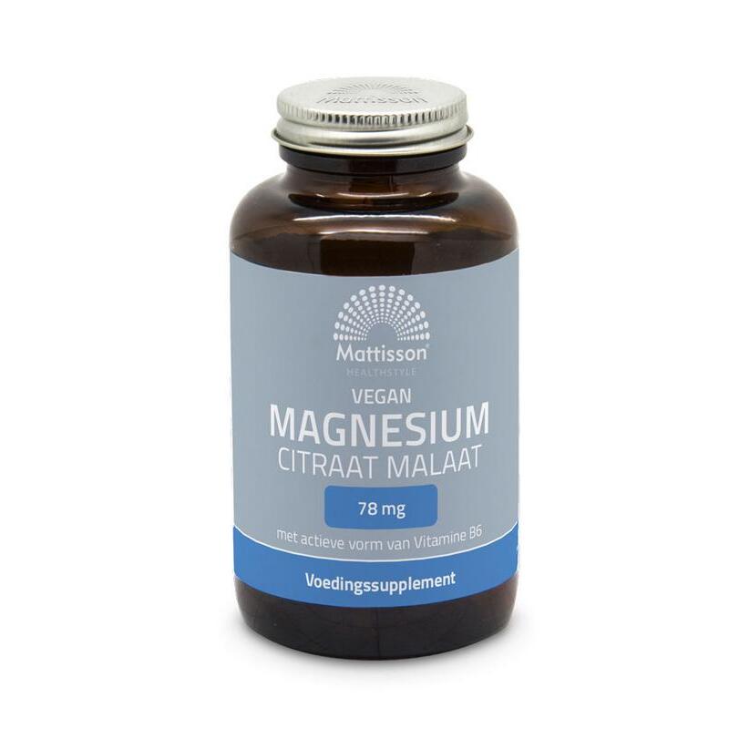 Mattisson Magnesium citraat malaat met actieve vorm vit. b6 120vc