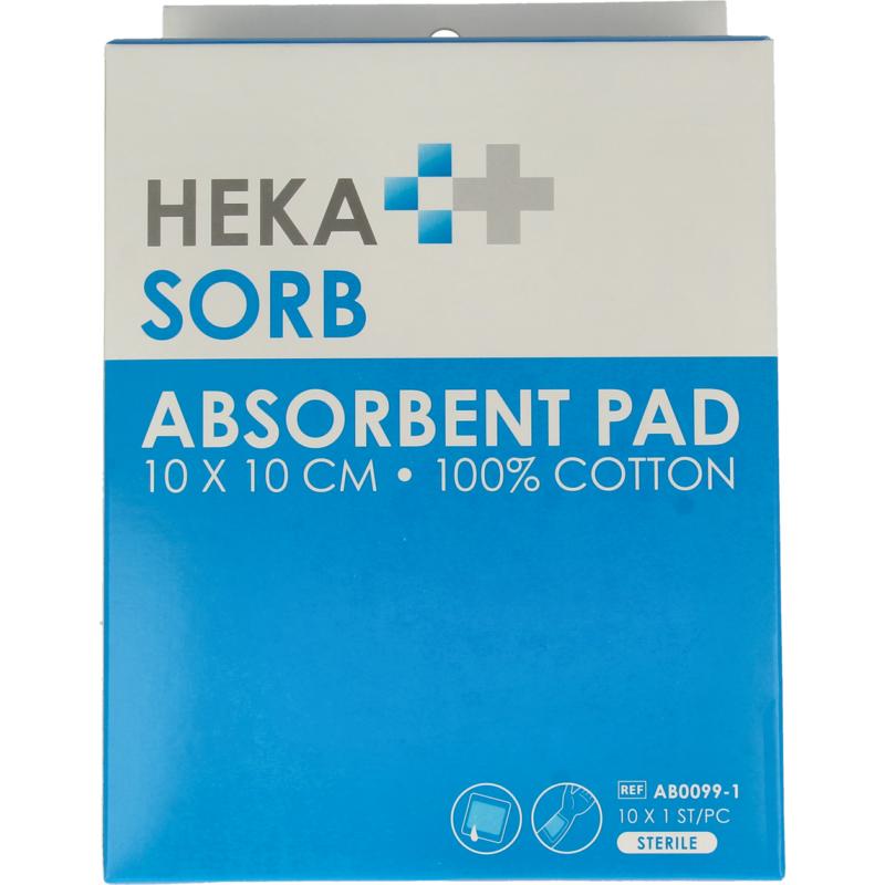 Heka Absorberend verband steriel 10 x 10cm 10st