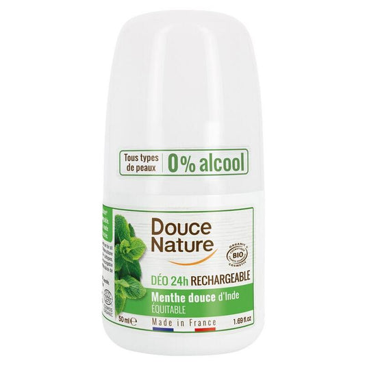 Douce Nature Deodorant roll on mint hervulbaar 50g