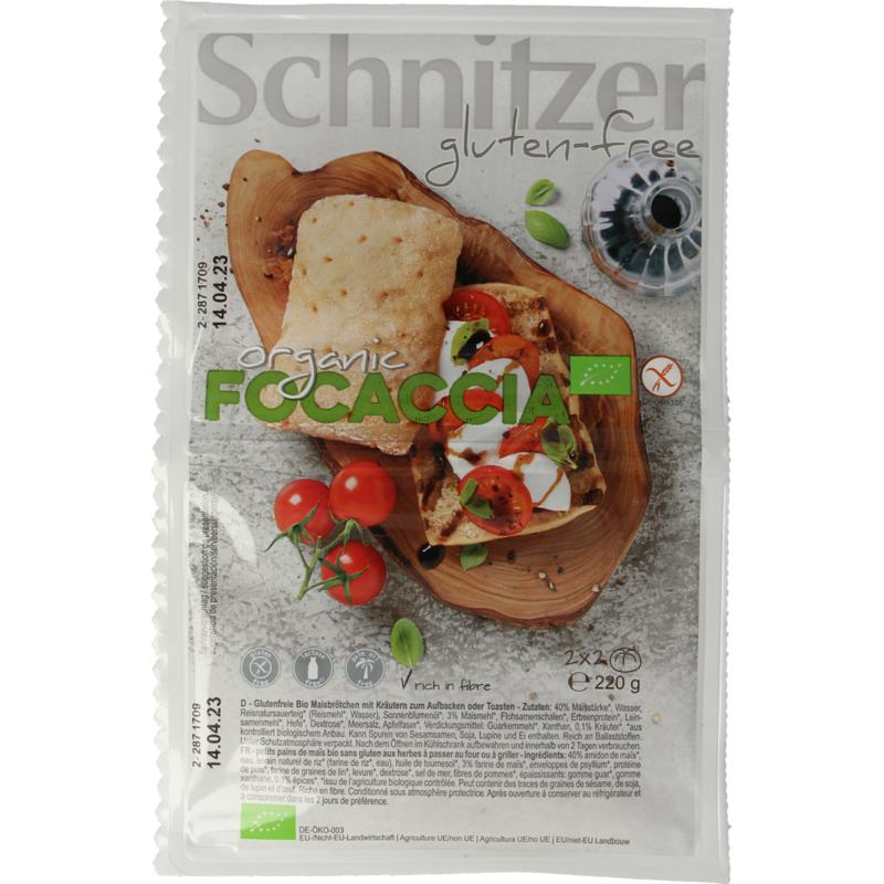 Schnitzer Focaccia 4 stuks biologisch 220g