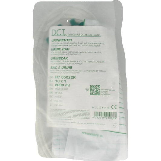 DCT Urinebedzak 2 liter met slang van 90cm 10st