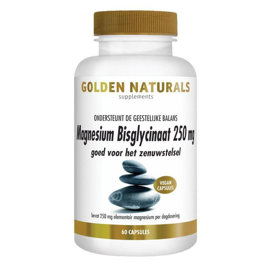 Golden Naturals Magnesium bisglycinaat 250mg 60vc