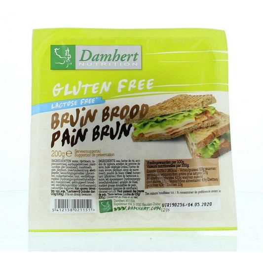 Damhert Bruin brood glutenvrij 200g