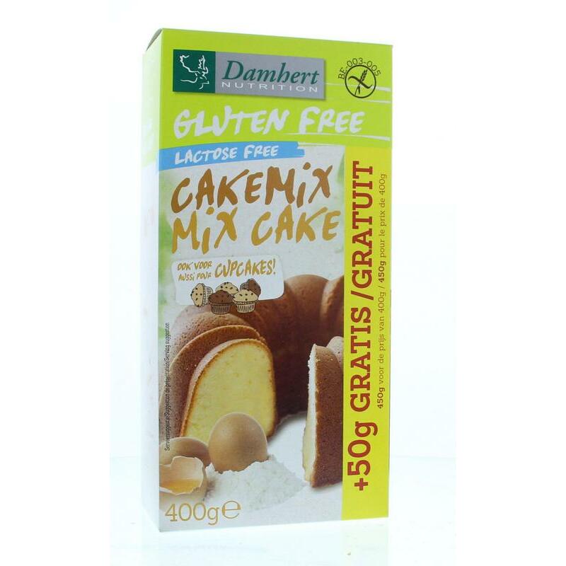 Damhert Cakemix glutenvrij met 50 gram gratis 400g