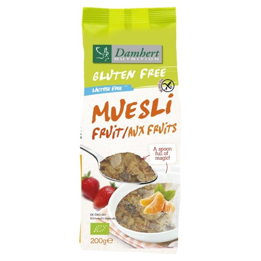 Damhert Muesli fruit noten glutenvrij bio 200g