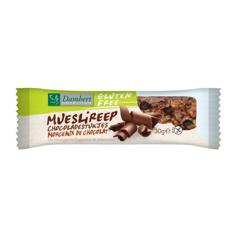 Damhert Mueslireep chocolade glutenvrij 30g