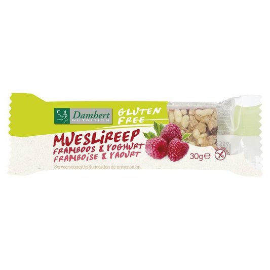 Damhert Mueslireep framboos glutenvrij 30g