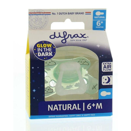 Difrax Fopspeen natural 6+ nacht 1st