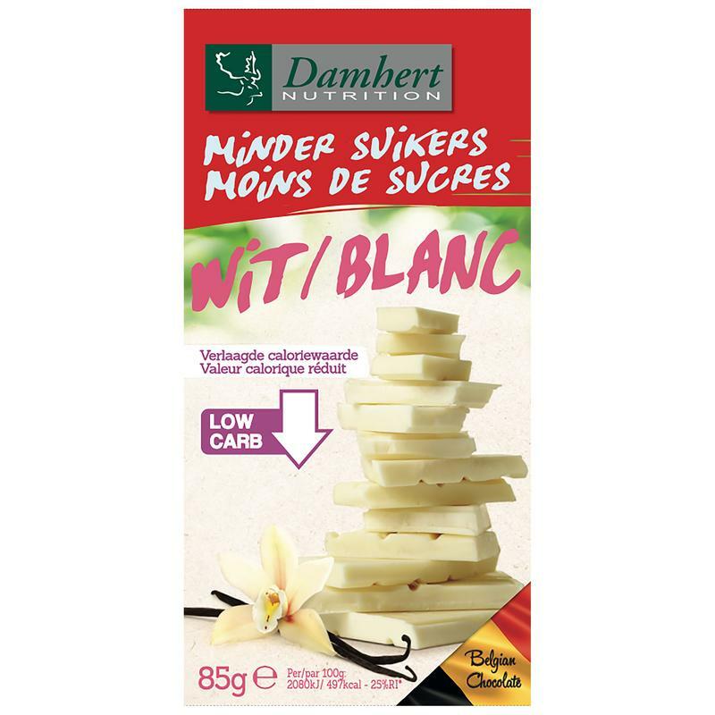 Damhert Chocoladetablet wit minder suikers 85g