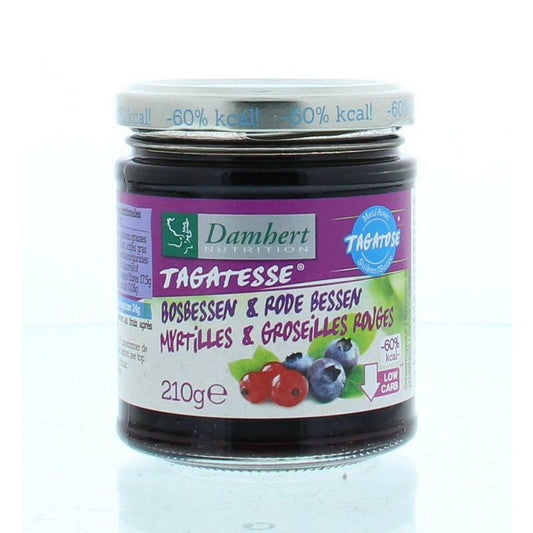 Damhert Dieetconfituur bosbessen & rode bes 210g