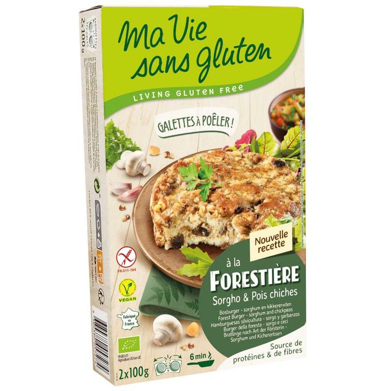 Ma Vie Sans Champignonburger kikkererwt glutenvrij 2x100g bio 2x100g