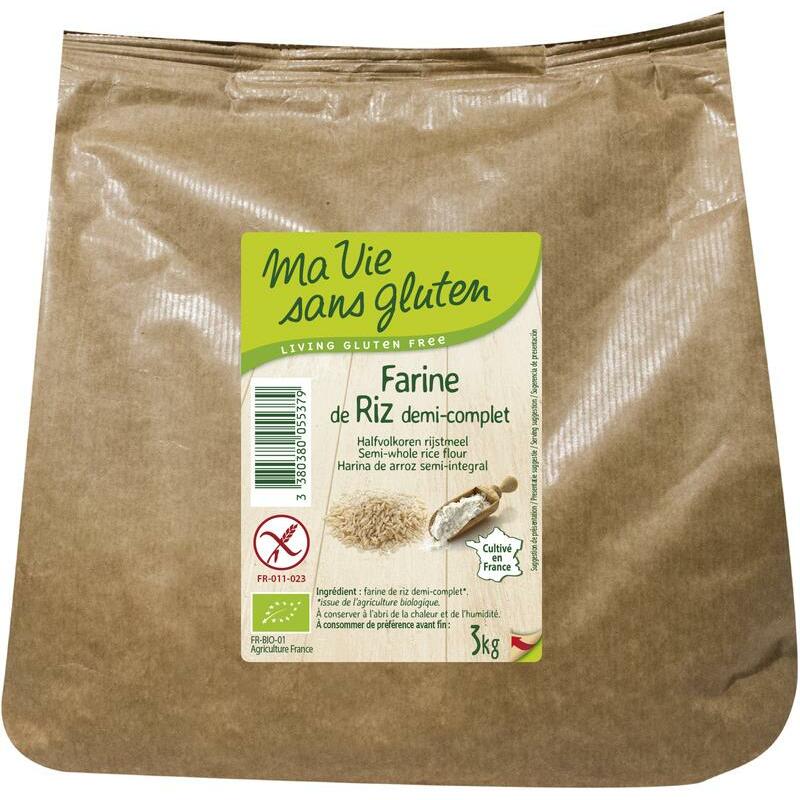 Ma Vie Sans Rijstmeel halfvolkoren - glutenvrij - bio 3000g