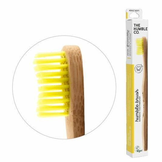 The Humble Co Tandenborstel bamboe adult geel brush soft 1st
