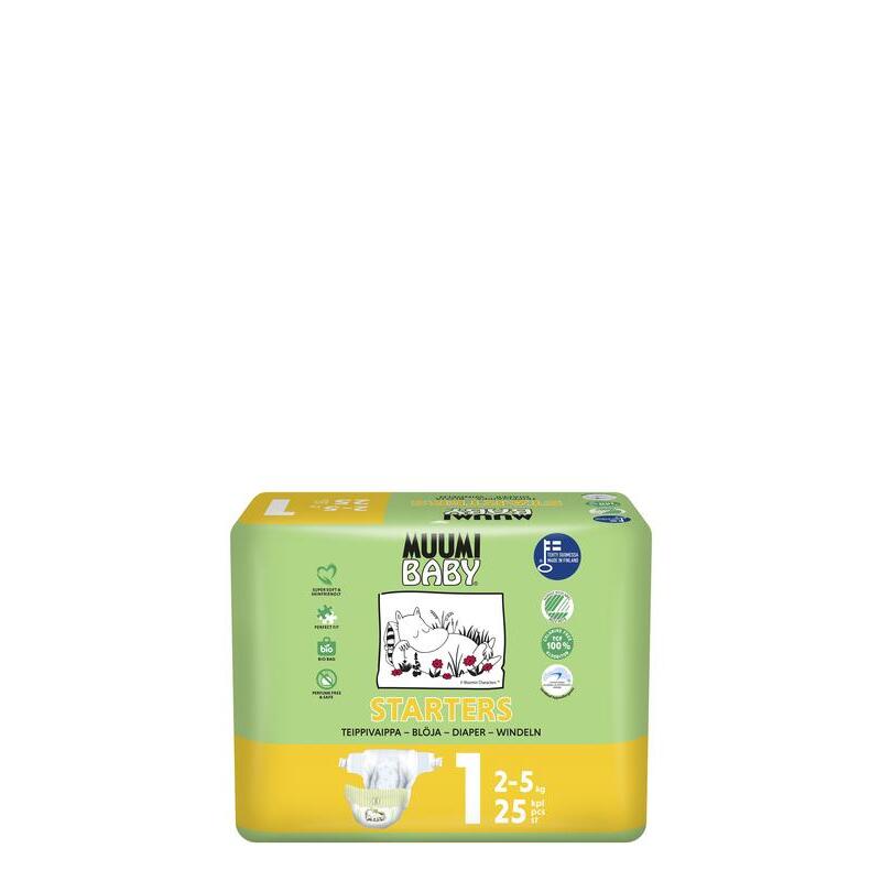 Muumi Baby Eco luiers maat 1 newborn 2-5kg 25st