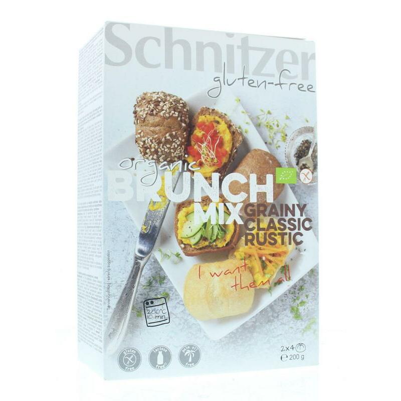 Schnitzer Brunch mix broodjes 2 x 4 stuks bio 200g