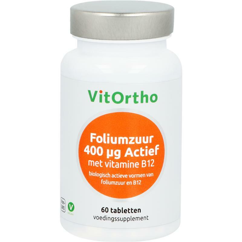 Vitortho Foliumzuur 400 mcg met vitamine B12 60tb