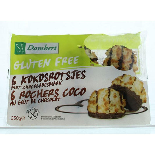 Damhert Kokosrotsen chocolade glutenvrij 250g