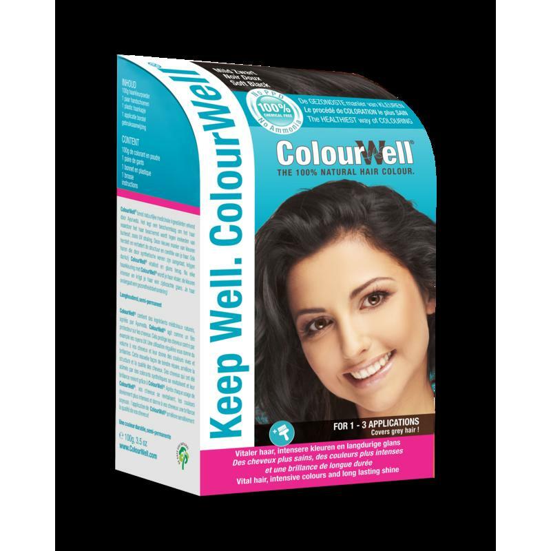 Colourwell 100% natuurlijke haarkleuring mild zwart 100g