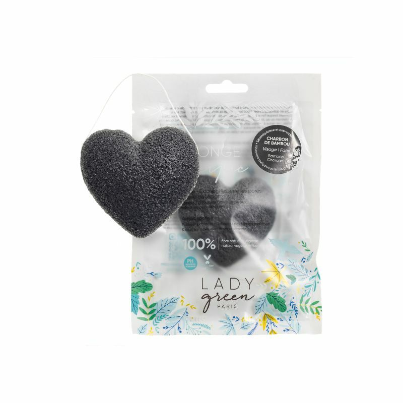 Lady Green Konjac gezichtspons charcoal 1st