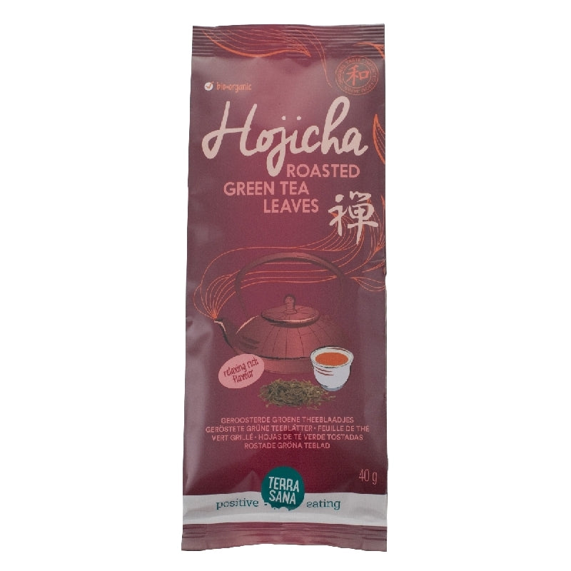 Terrasana Hojicha geroosterde groene theeblaadjes bio 40g