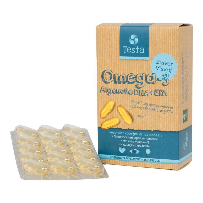 Testa Omega 3 algenolie 250mg DHA + 125mg EPA vegan 45ca