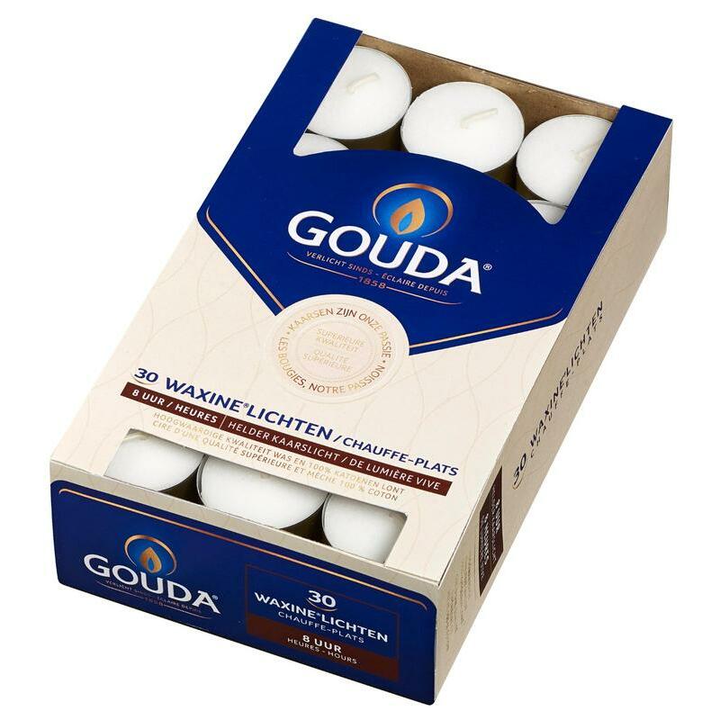Gouda Waxinelicht 8 uur wit 30st
