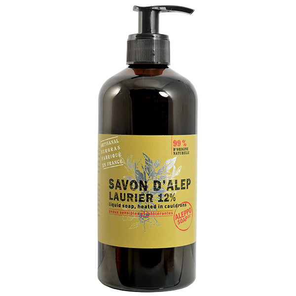 Aleppo Soap Co Aleppo zeep 12% laurier met pomp 500ml