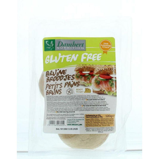 Damhert Bruine broodjes gluten vrij 120g