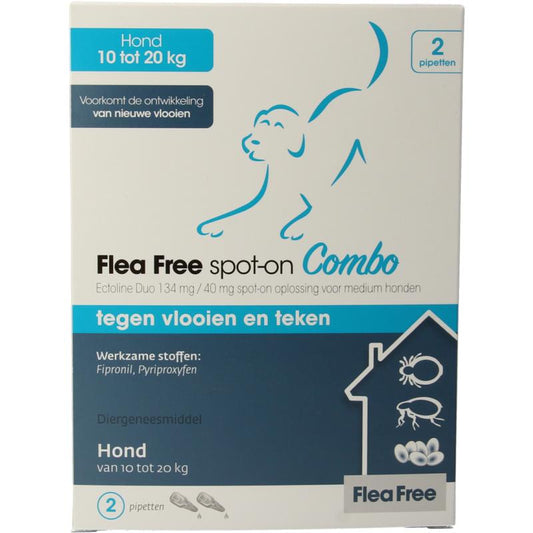 Flea Free Ectoline duo hond 10-20kg pipet 2st