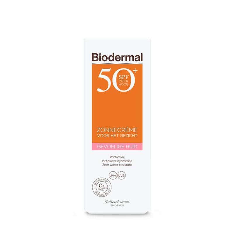 Biodermal Zonnecreme gezicht SPF50+ gevoelige huid 50ml