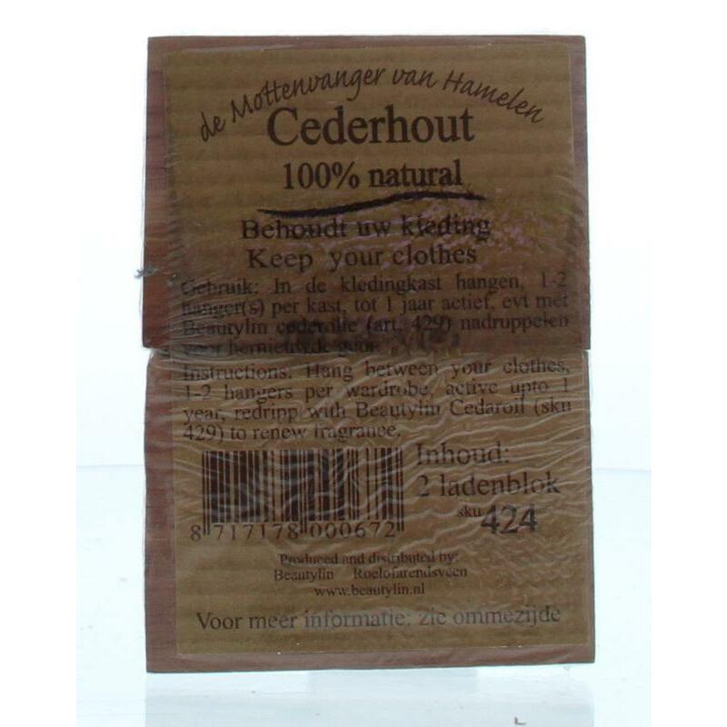 Beautylin Cederhout ladenblok 100% natuurlijk 2st