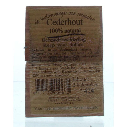 Beautylin Cederhout ladenblok 100% natuurlijk 2st