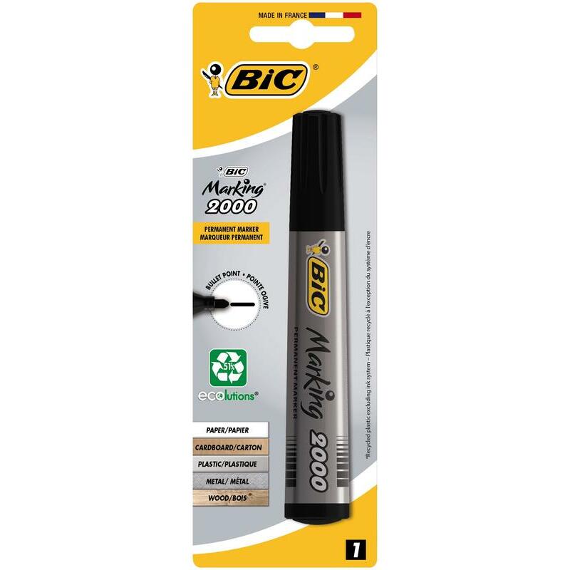 BIC Permanent marker zwart blister 1st
